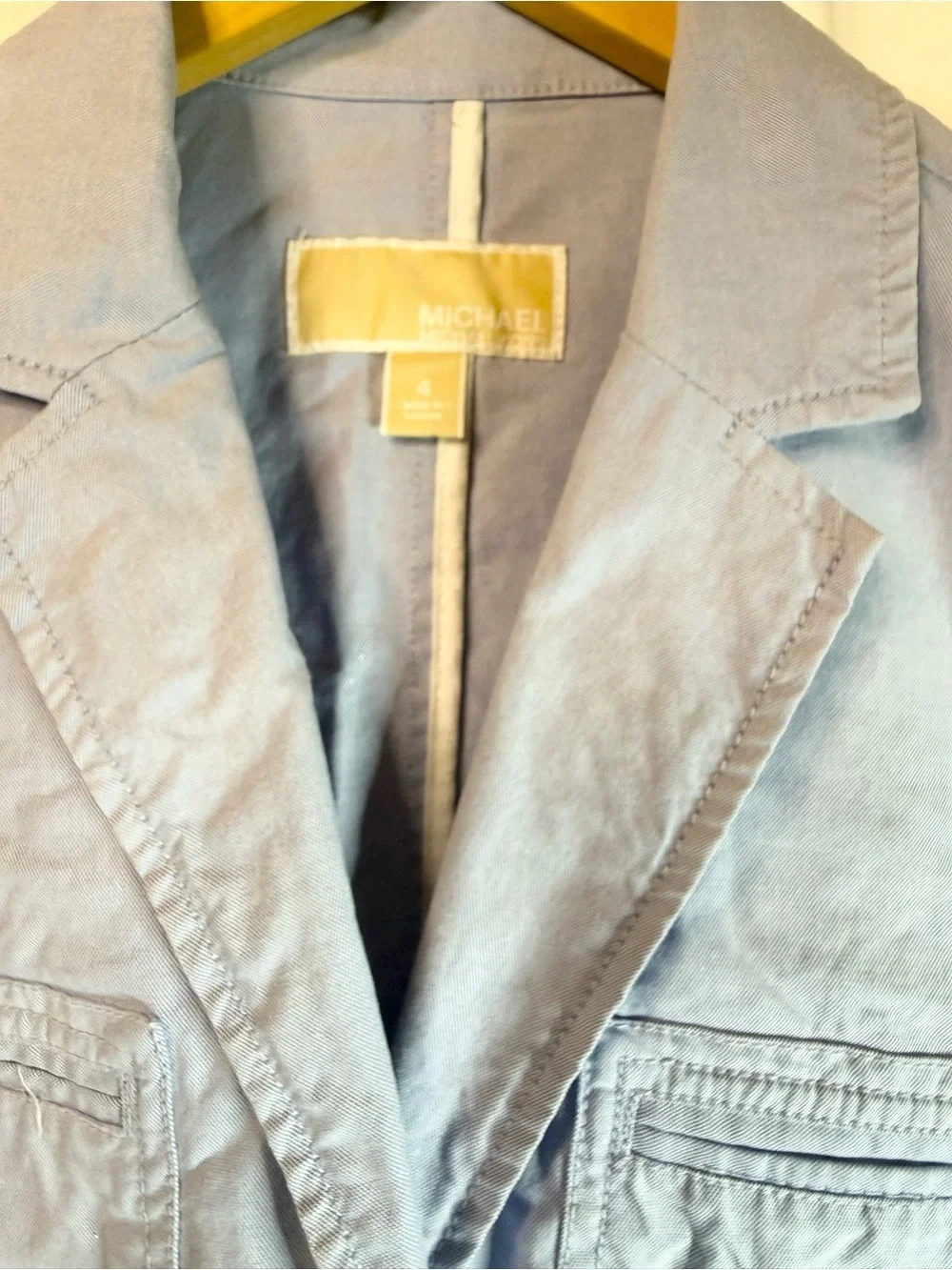 Michael Kors Light Blue Cotton Blazer Jacket